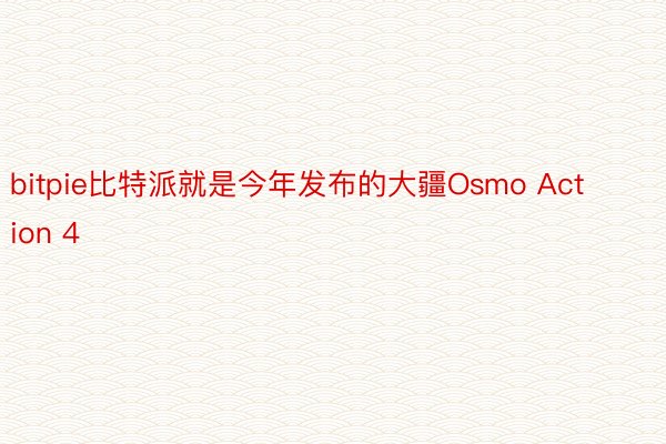 bitpie比特派就是今年发布的大疆Osmo Action 4