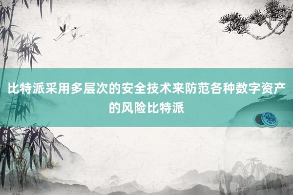 比特派采用多层次的安全技术来防范各种数字资产的风险比特派