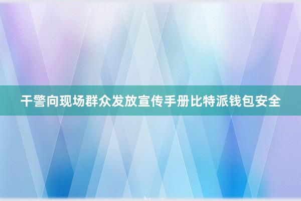 干警向现场群众发放宣传手册比特派钱包安全