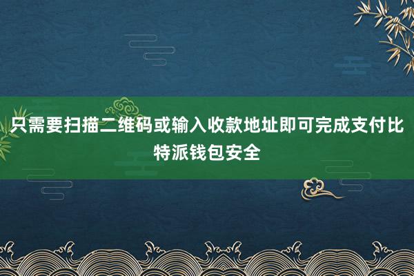 只需要扫描二维码或输入收款地址即可完成支付比特派钱包安全