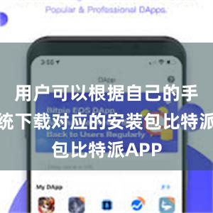 用户可以根据自己的手机系统下载对应的安装包比特派APP