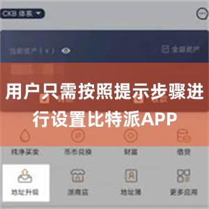 用户只需按照提示步骤进行设置比特派APP